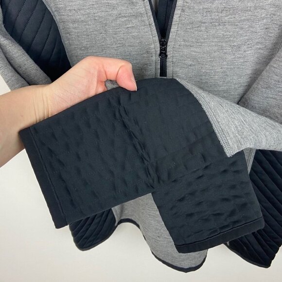 Marmot Quarter Zip Pullover Sweater Black Grey Size Small Stretch Quilted Jacket - Picture 5 of 8